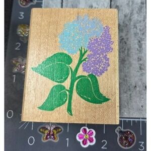 Rubber Stampede Hydrangea Flower 1995 Rubber Stamp Wood #A18